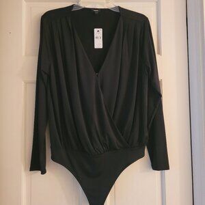 NWT Express Long Sleeve Black Bodysuit, size L